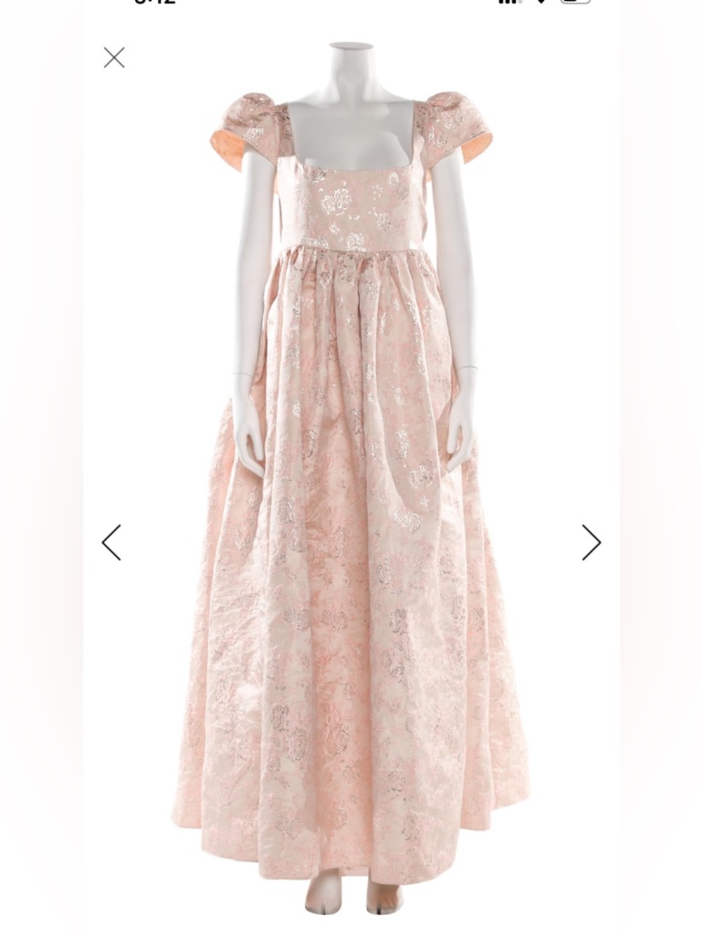 SOLD Selkie sample bridgerton on a cloud Metallic Brocade gown